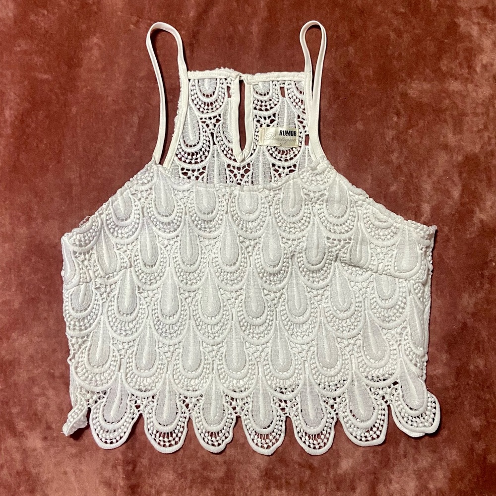 White Lace Crop Top
